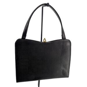 Rich craft women brown lizard leather twist closure handbag